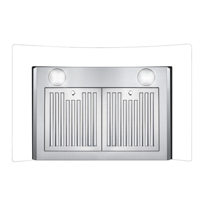 Cosmo 30" Stainless Steel Wall Mount Range Hood with Glass Canopy and Dishwasher Safe Permanent Filters COS-668A750