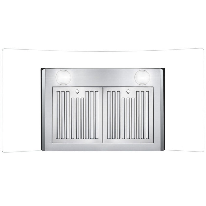 Cosmo 36" Stainless Steel Wall Mount Range Hood with Glass Canopy and Dishwasher Safe Permanent Filters COS-668A900