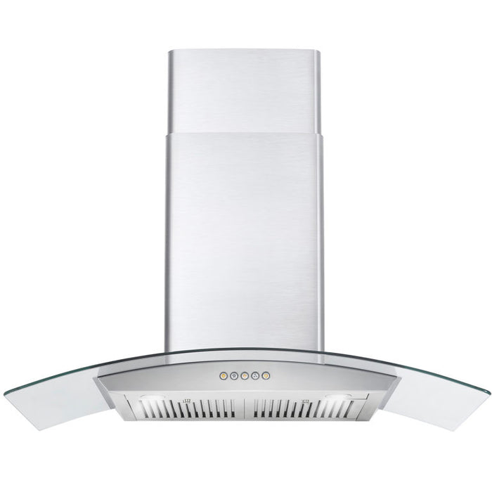 Cosmo 36" Stainless Steel Wall Mount Range Hood with Glass Canopy and Dishwasher Safe Permanent Filters COS-668A900