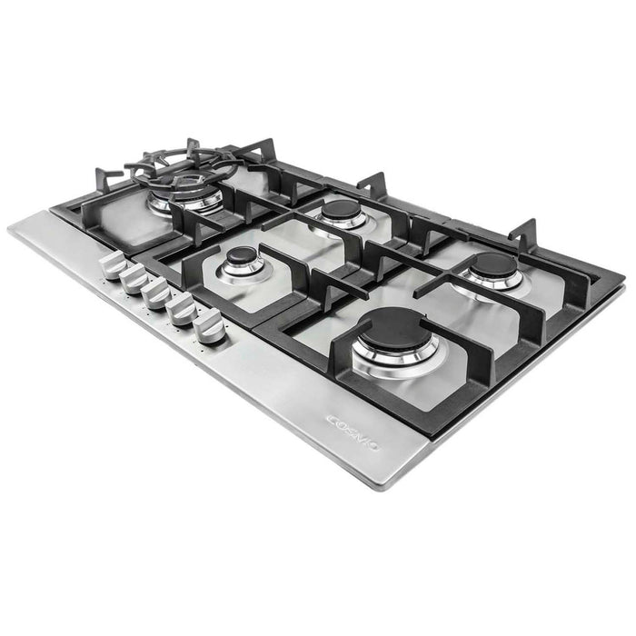 Cosmo 30" Drop-In Cooktop with 5 Sealed Gas Burners and Cast Iron Grates COS-850SLTX-E