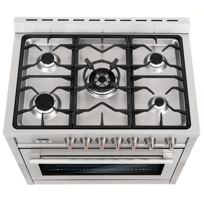 Cosmo 36" Gas Range with 5 High Performance Sealed Gas Burners and Convection Oven COS-965AGFC