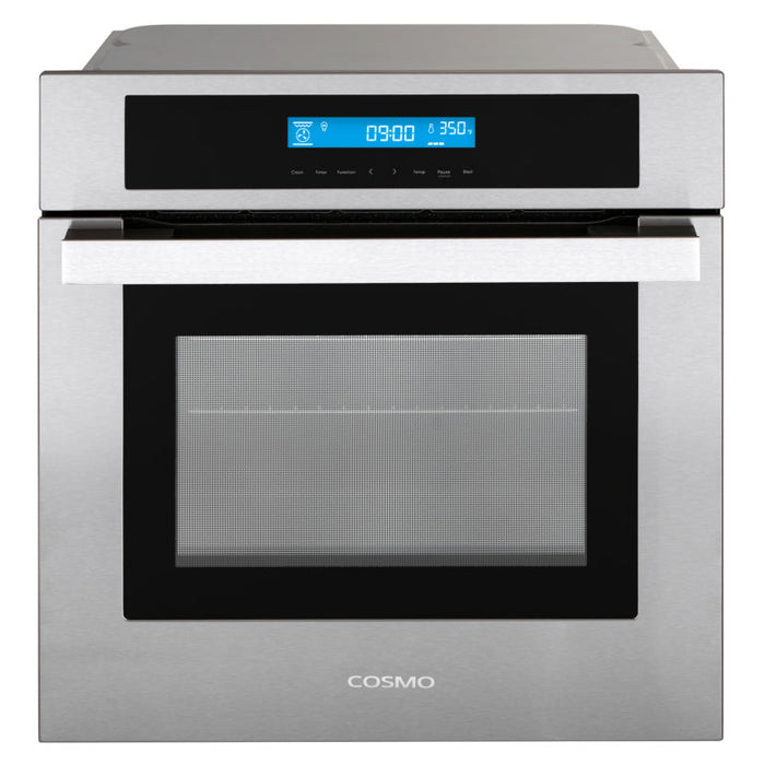 Cosmo 24" Stainless Steel Single Electric Wall Oven with Turbo True European Convection C106SIX-PT