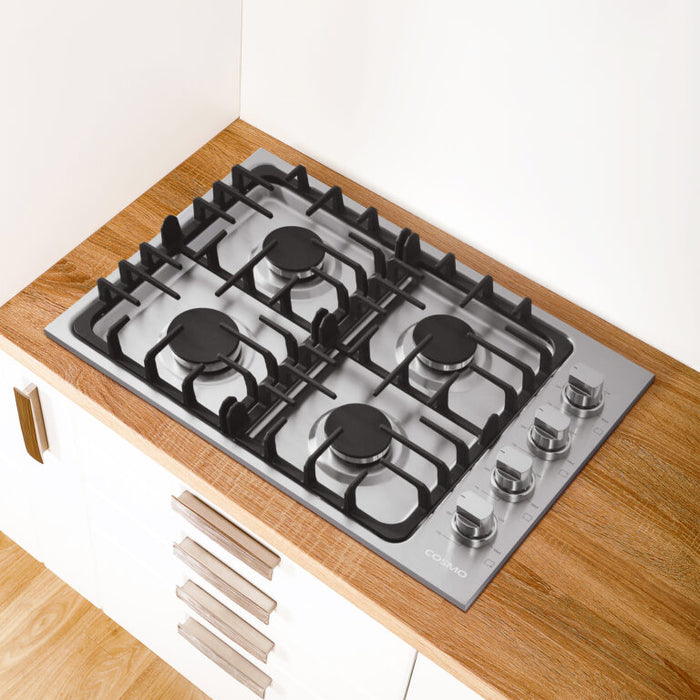 Cosmo 30" Drop-In Cooktop with 4 Italian-Made Sealed Gas Burners and Cast Iron Grates COS-DIC304