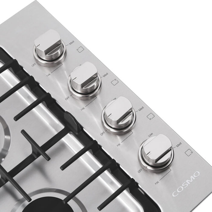 Cosmo 30" Drop-In Cooktop with 4 Italian-Made Sealed Gas Burners and Cast Iron Grates COS-DIC304