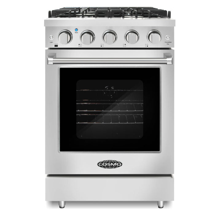 Cosmo 24" Gas Range with 4 Sealed Gas Burners and Convection Oven COS-EPGR244