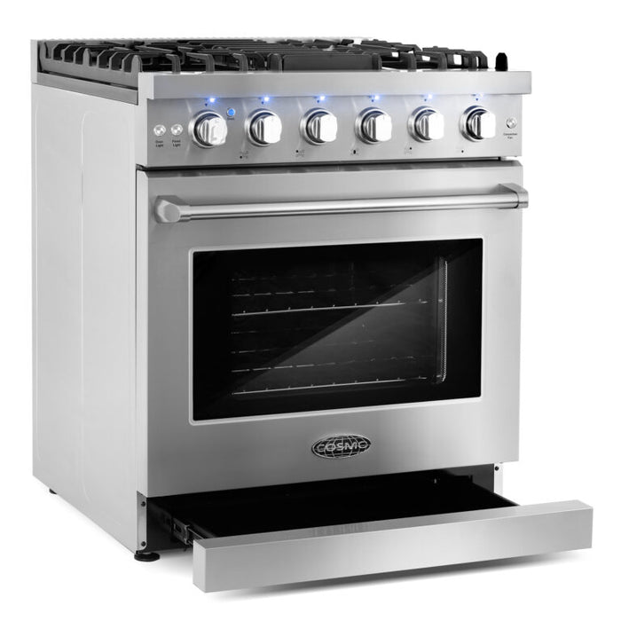 Cosmo 30" Gas Range with 5 Sealed Gas Burners and Convection Oven COS-EPGR304