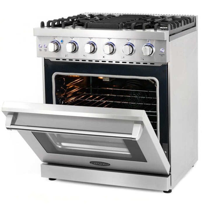 Cosmo 30" Gas Range with 5 Sealed Gas Burners and Convection Oven COS-EPGR304