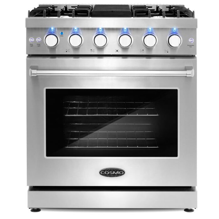 Cosmo 30" Gas Range with 5 Sealed Gas Burners and Convection Oven COS-EPGR304