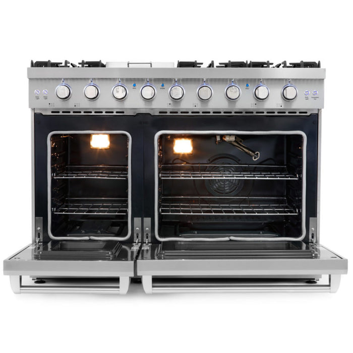 Cosmo 48" Double Oven Gas Range with 6 Sealed Burners, Griddle and Convection Oven COS-EPGR486G