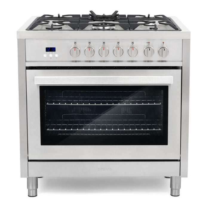 Cosmo 36" Dual Fuel Range with 5 Sealed Gas Burners and Turbo True European Convection Oven F965