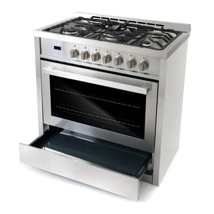 Cosmo 36" Dual Fuel Range with 5 Sealed Gas Burners and Turbo True European Convection Oven F965NF