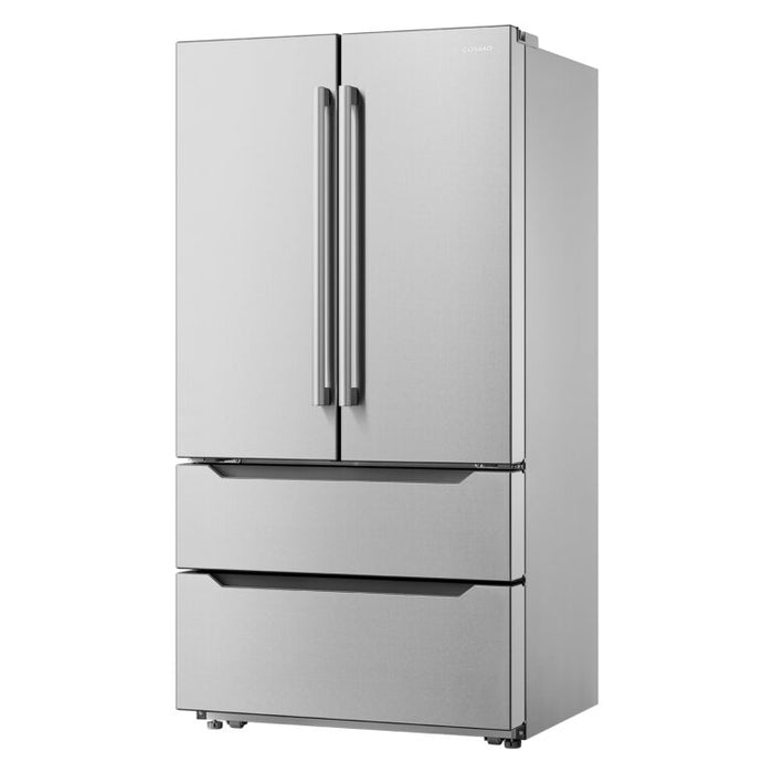 Cosmo 36" Counter-Depth French Door Refrigerator with Handles in Stainless Steel COS-FDR225RHSS-G