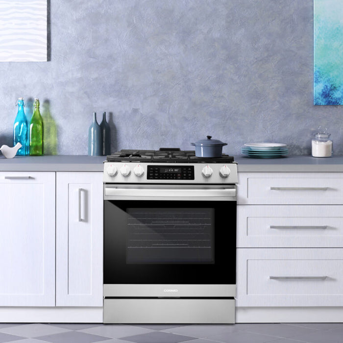 Cosmo 30" Gas Range with 8 Function Convection Oven COS-GRC305KTD