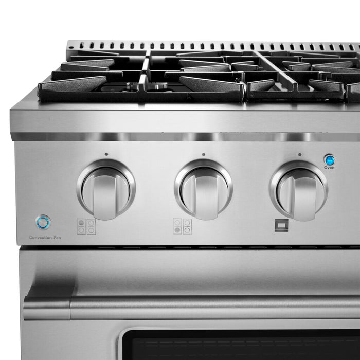 Cosmo 30" Gas Range with 4 Italian-Made Sealed Gas Burners and Convection Oven COS-GRP304