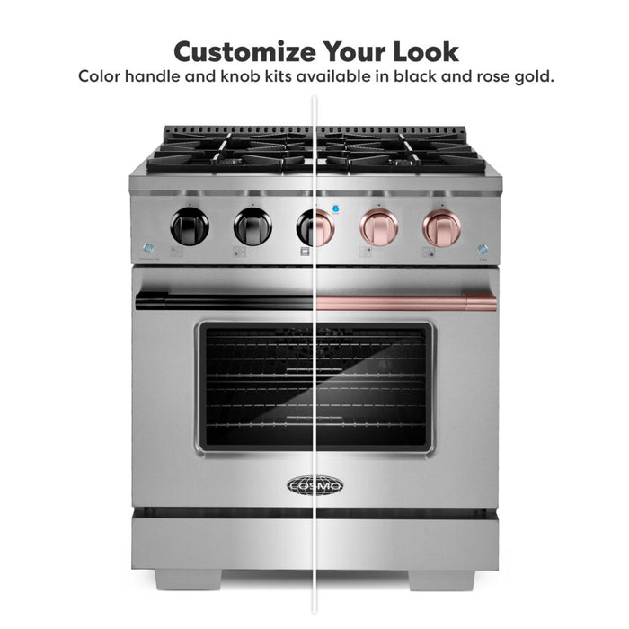 Cosmo 30" Gas Range with 4 Italian-Made Sealed Gas Burners and Convection Oven COS-GRP304