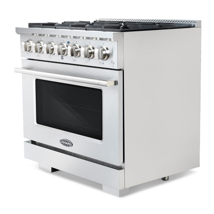 Cosmo 36" Gas Range with 6 Italian-Made Sealed Gas Burners and Convection Oven COS-GRP366