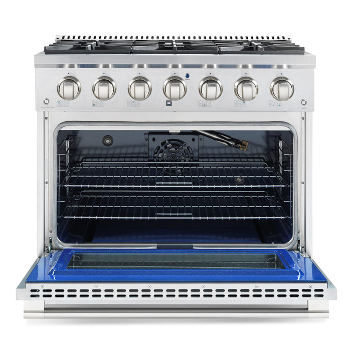 Cosmo 36" Gas Range with 6 Italian-Made Sealed Gas Burners and Convection Oven COS-GRP366