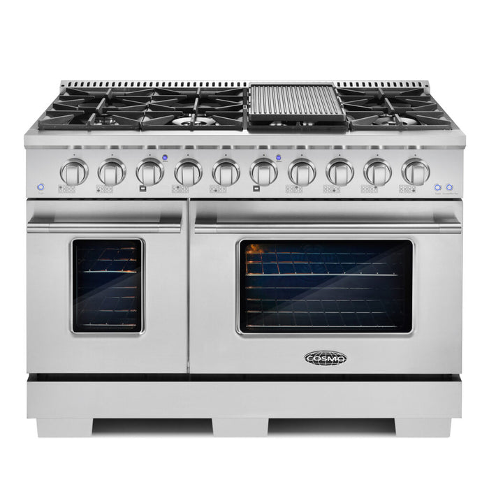 Cosmo 48" Gas Range with 8 Italian-Made Sealed Gas Burners and Convection Oven COS-GRP486G