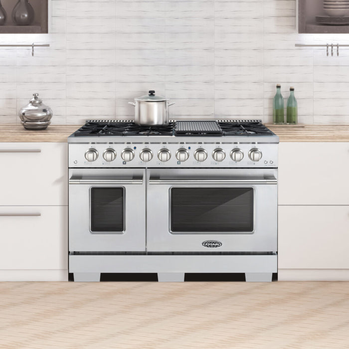 Cosmo 48" Gas Range with 8 Italian-Made Sealed Gas Burners and Convection Oven COS-GRP486G