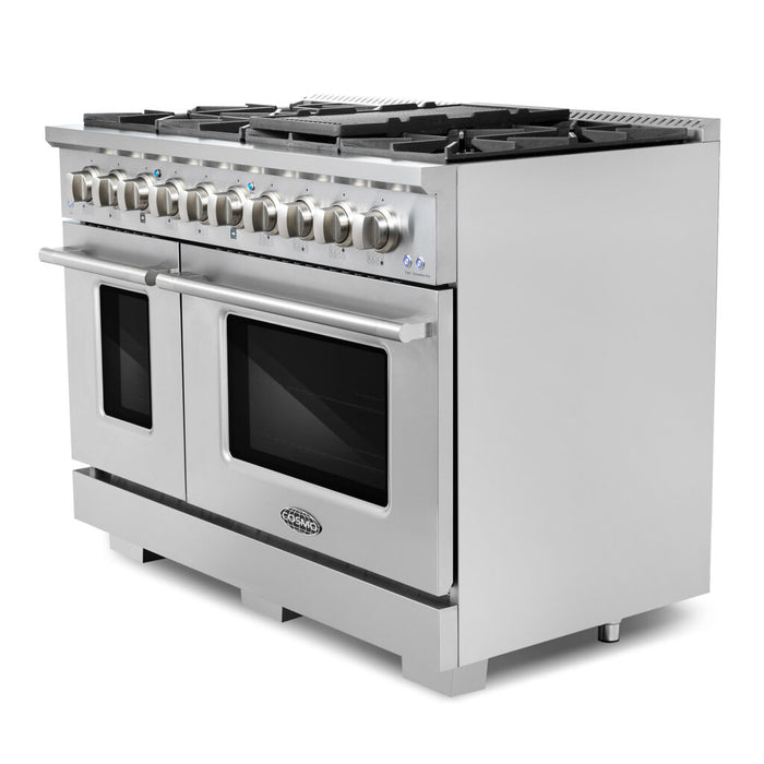 Cosmo 48" Gas Range with 8 Italian-Made Sealed Gas Burners and Convection Oven COS-GRP486G