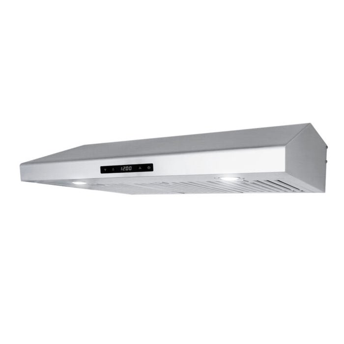 Cosmo 30" Stainless Steel Under Cabinet Range Hood with Dishwasher Safe Permanent Filters, Remote and Digital Touch Controls COS-KS6U30