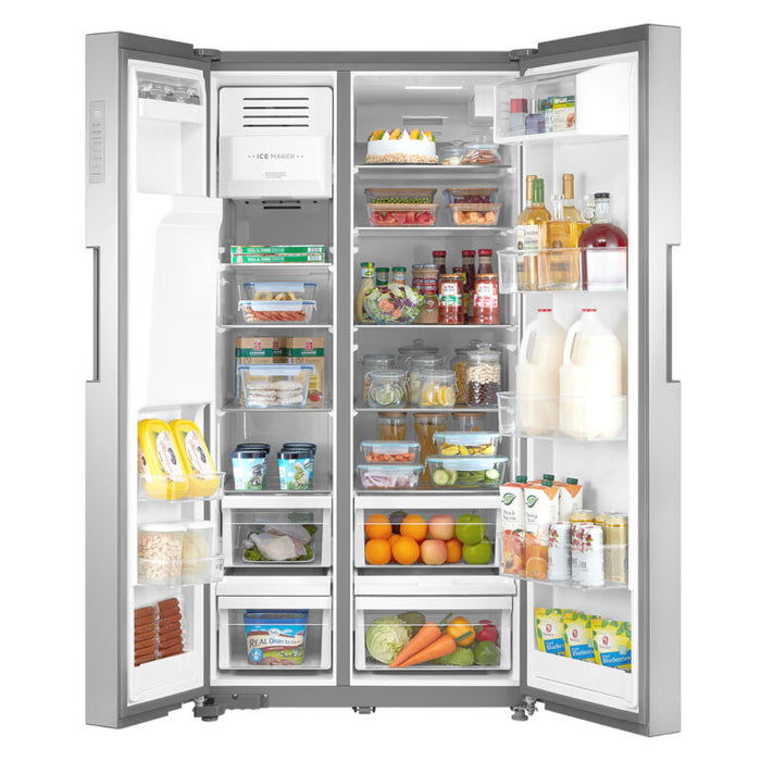 Cosmo 36" Side-by-Side Refrigerator with Water & Ice Dispenser in Stainless Steel COS-SBSR263RHSS