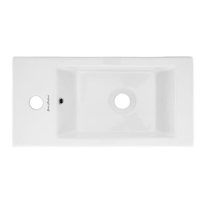 Swiss Madison Voltaire 19.5 x 10 Rectangular Ceramic Wall Hung Sink with Left Side Faucet Mount