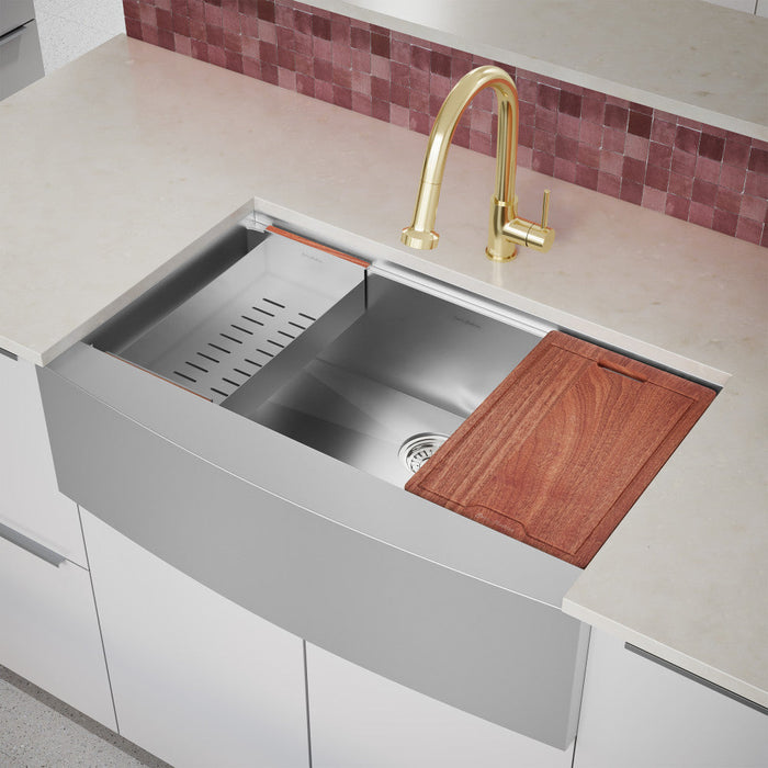 Swiss Madison Rivage 36 x 22 Single Basin Apron Kitchen Workstation Sink