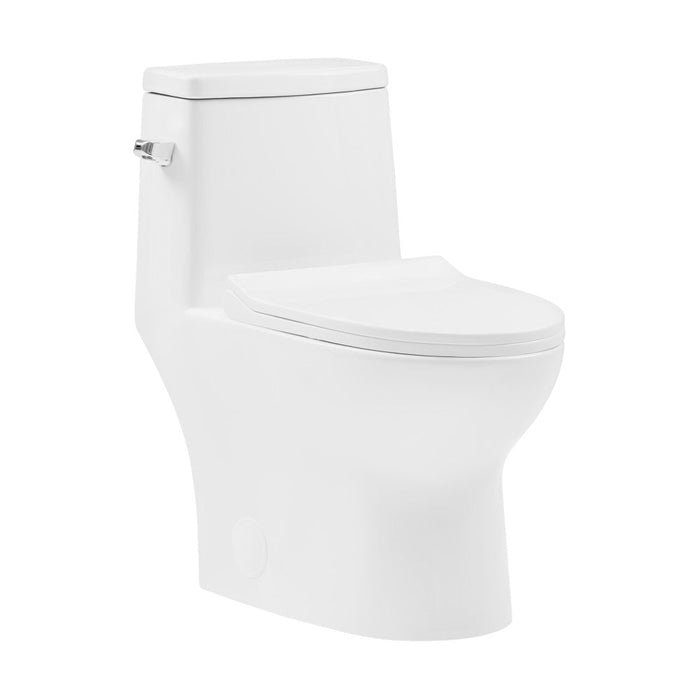 Swiss Madison Ivy One-Piece Elongated Toilet Left Side Flush, 10" Rough-In 1.28 gpf