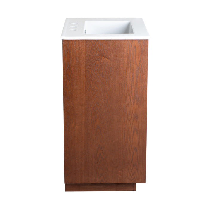 Swiss Madison Daxton 24 in. Brown Walnut Bathroom Vanity With White, 3-Hole Ceramic Sink Top - SM-BV372WN-3