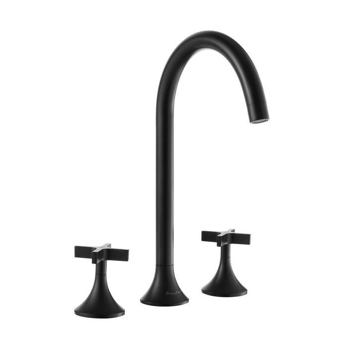 Swiss Madison Daxton 8 in. Widespread, Cross Handle, Bathroom Faucet in Matte Black - SM-BF101MB