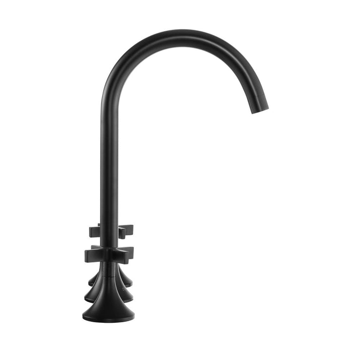 Swiss Madison Daxton 8 in. Widespread, Cross Handle, Bathroom Faucet in Matte Black - SM-BF101MB