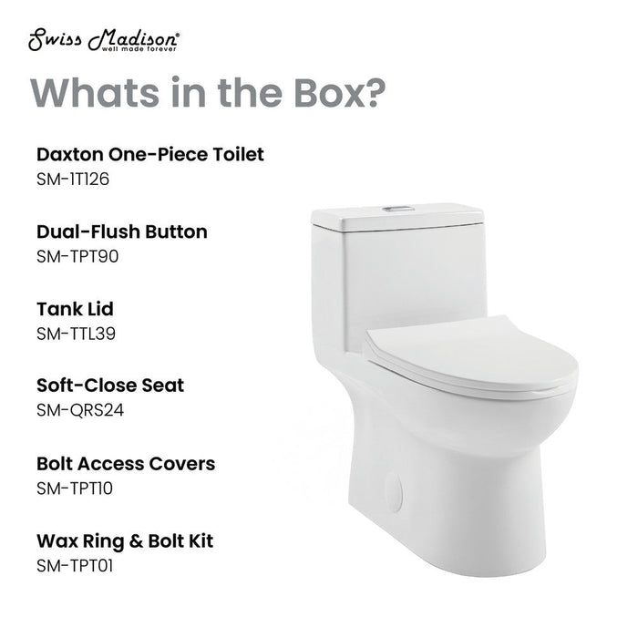 Swiss Madison Daxton One-Piece Elongated Dual-Flush Toilet 1.1/1.6 gpf - SM-1T126