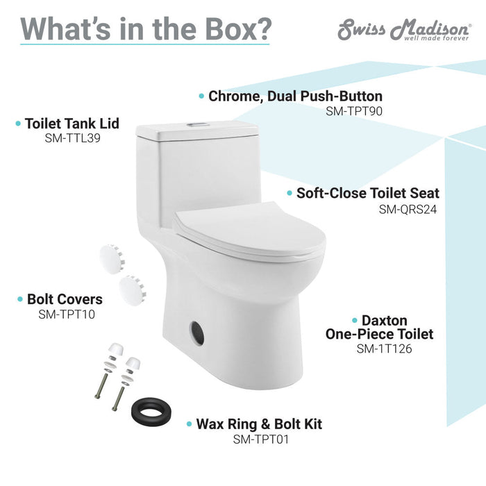 Swiss Madison Daxton One-Piece Elongated Dual-Flush Toilet 1.1/1.6 gpf - SM-1T126