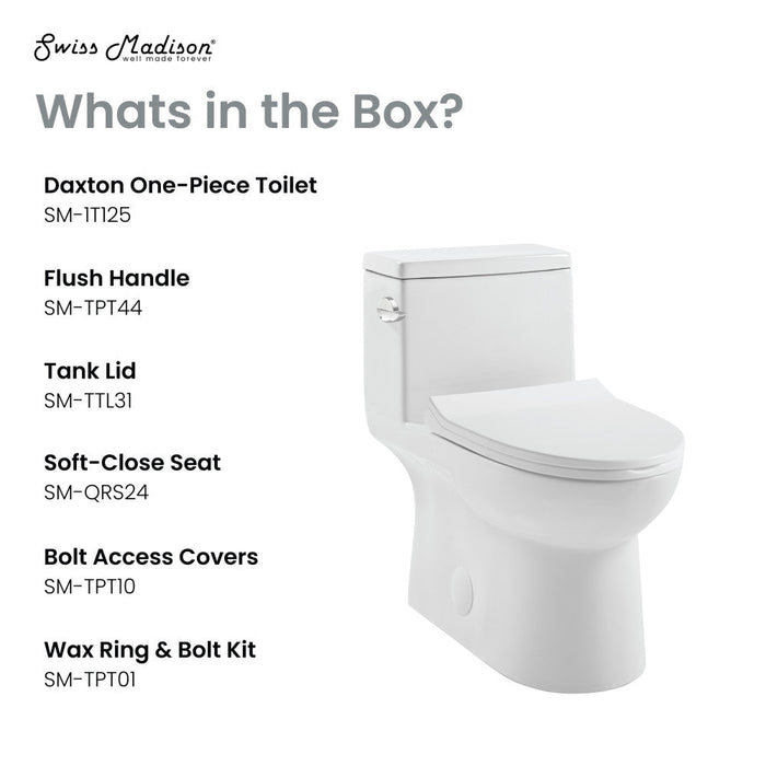 Swiss Madison Daxton One-Piece Elongated Left Side Flush Toilet 1.28 gpf - SM-1T125