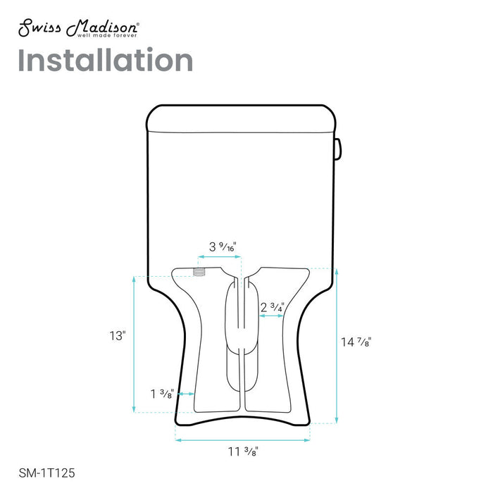 Swiss Madison Daxton One-Piece Elongated Left Side Flush Toilet 1.28 gpf - SM-1T125