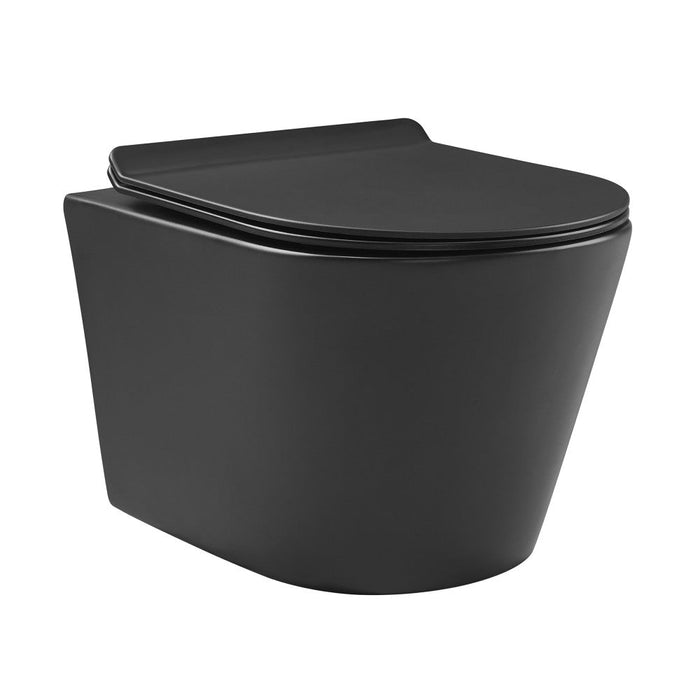 Swiss Madison Calice Wall-Hung Round Toilet Bowl in Matte Black