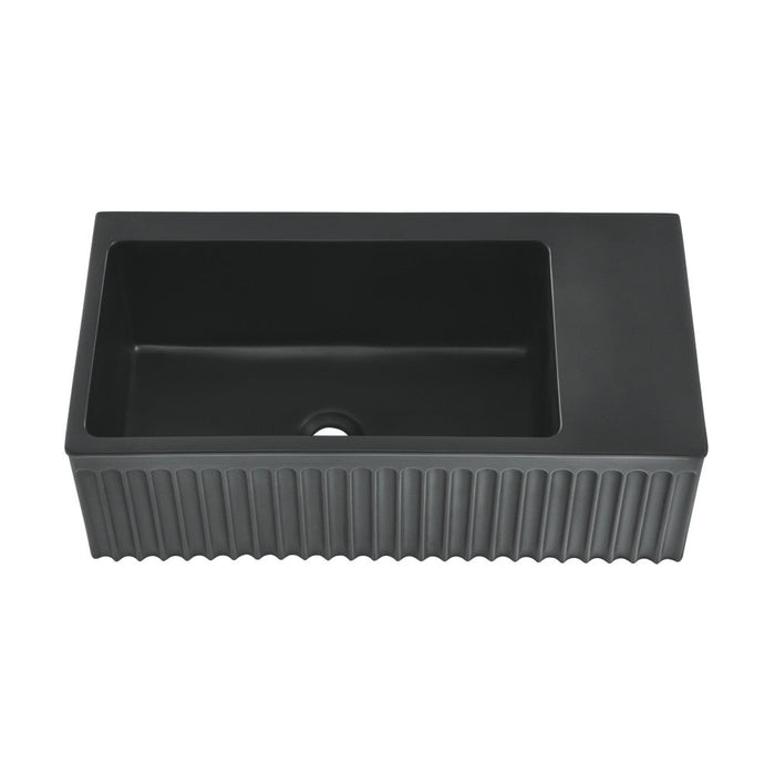 Swiss Madison Delice 24" Rectangle Wall-Mount Bathroom Sink in Matte Black - SM-WS355MB