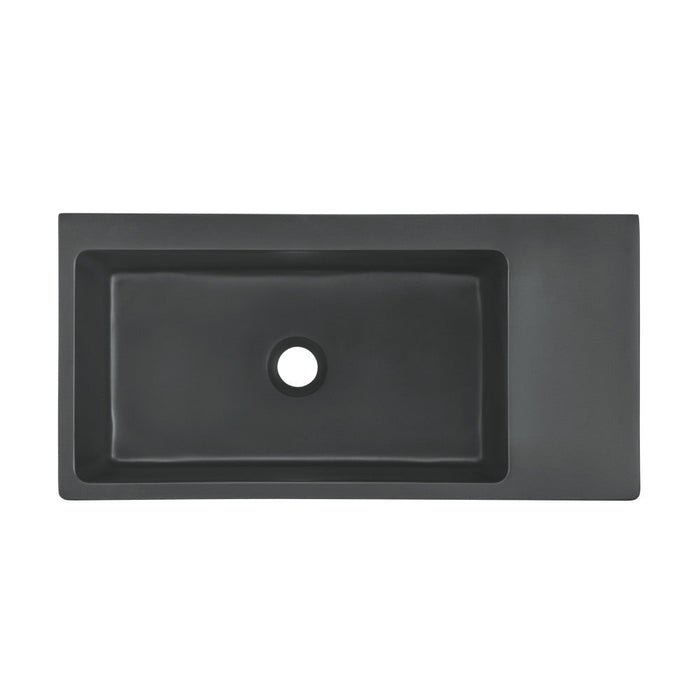 Swiss Madison Delice 24" Rectangle Wall-Mount Bathroom Sink in Matte Black - SM-WS355MB