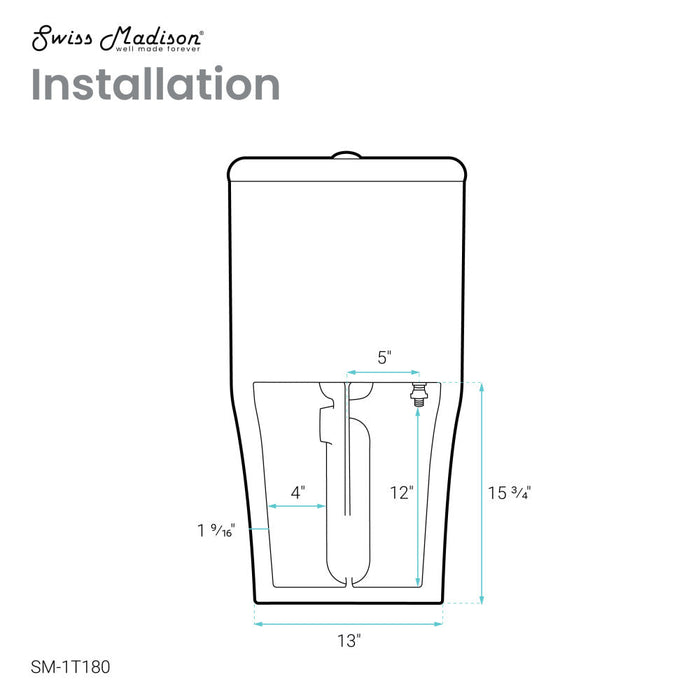 Swiss Madison Dreux High Efficiency One-Piece Elongated Toilet with 0.8 GPF Water Saving Patented Technology - SM-1T180