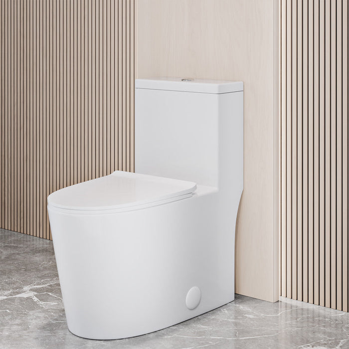 Swiss Madison Dreux High Efficiency One-Piece Elongated Toilet with 0.8 GPF Water Saving Patented Technology - SM-1T180