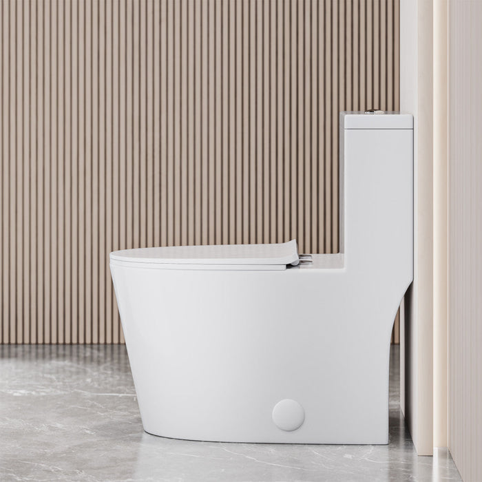 Swiss Madison Dreux High Efficiency One-Piece Elongated Toilet with 0.8 GPF Water Saving Patented Technology - SM-1T180