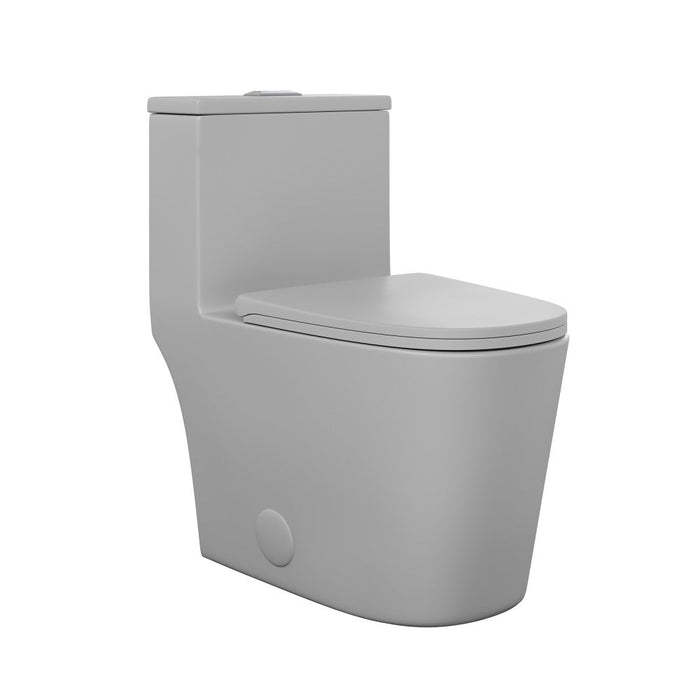 Swiss Madison Dreux One Piece Elongated Dual Flush Toilet in Matte Grey 0.95/1.26 GPF - SM-1T181MG