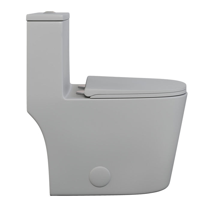 Swiss Madison Dreux One Piece Elongated Dual Flush Toilet in Matte Grey 0.95/1.26 GPF - SM-1T181MG