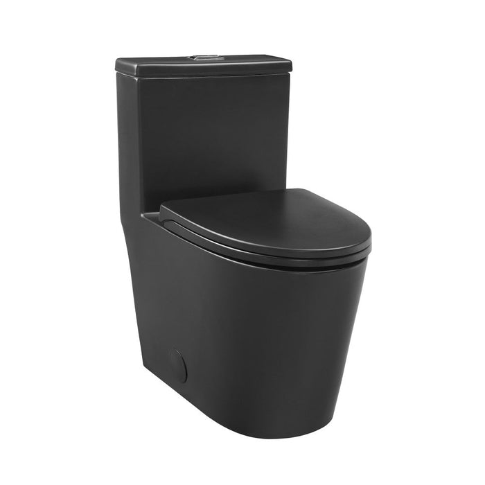 Swiss Madison Dreux One Piece Elongated Dual Flush Toilet with 0.95/1.26 GPF in Matte Black - SM-1T181MB