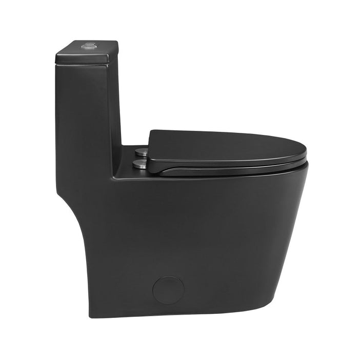 Swiss Madison Dreux One Piece Elongated Dual Flush Toilet with 0.95/1.26 GPF in Matte Black - SM-1T181MB