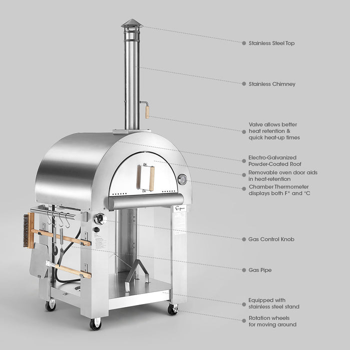 Empava Outdoor Wood Fired and Gas Pizza Oven EMPV-PG03