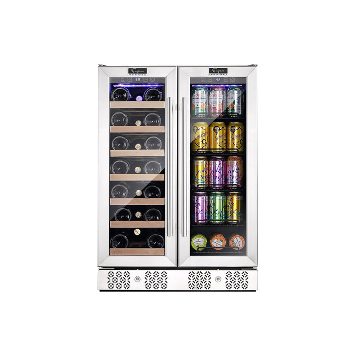 Empava 24" Dual Zone Wine and Beer Fridge Beverage Cooler EMPV-BR03D