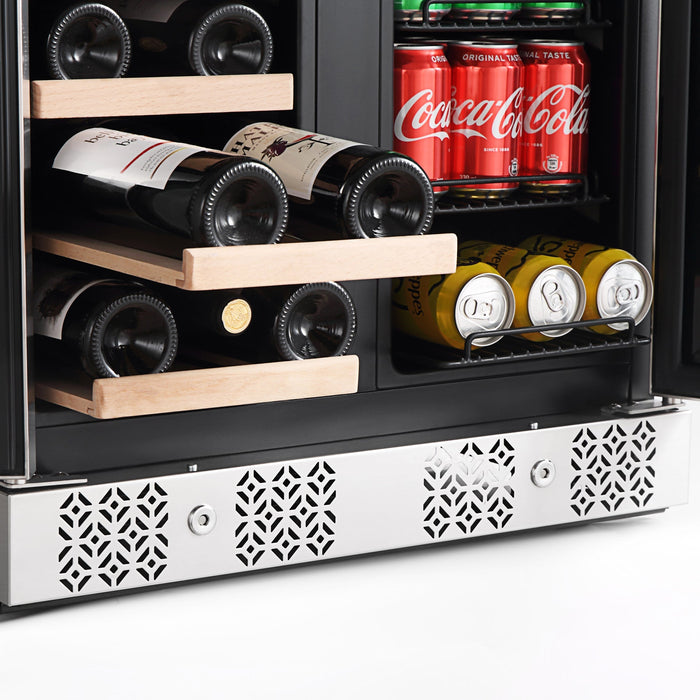 Empava 24" Dual Zone Wine and Beer Fridge Beverage Cooler EMPV-BR03D