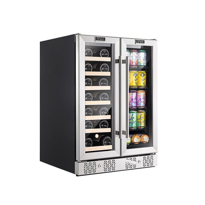 Empava 24" Dual Zone Wine and Beer Fridge Beverage Cooler EMPV-BR03D